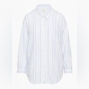 Aritzia Wilfred Free NWT linen blend relaxed striped shirt size small SOLD OUT